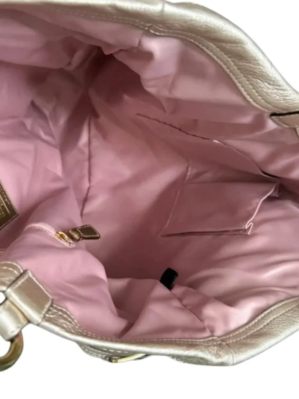 Coach Audrey Andie Cinch Tote Gold Leather Slouchy Buckle Bag Shoulder & Satchel - Picture 4 of 8